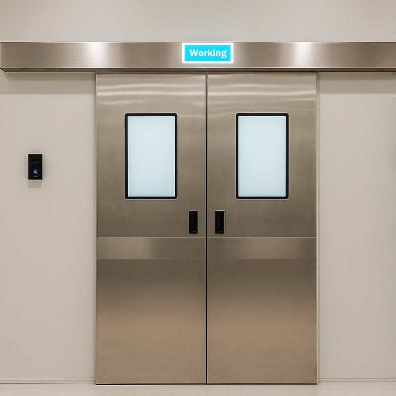 Stainless steel Airtight hospital operating room sliding double door