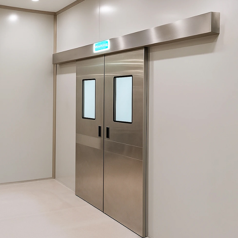 Stainless steel Airtight hospital operating room sliding double door