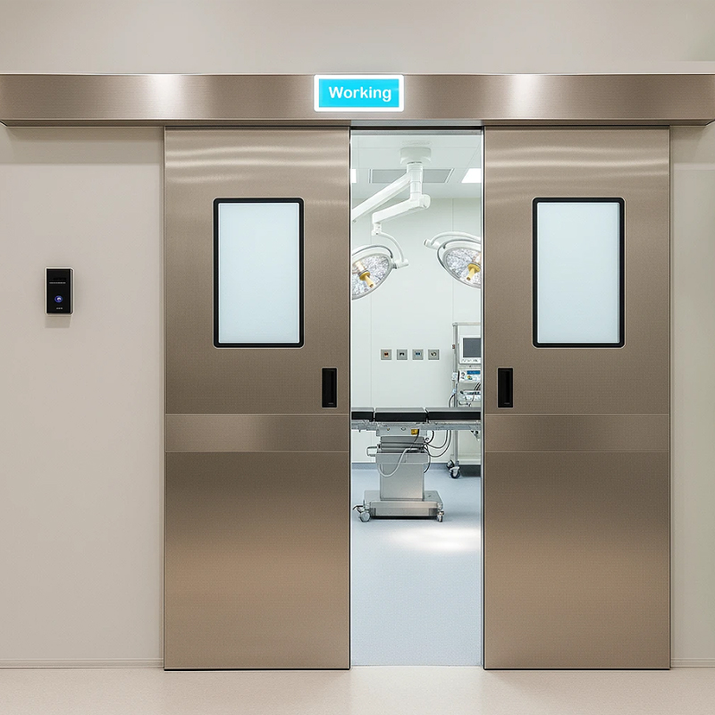 Stainless steel Airtight hospital operating room sliding double door