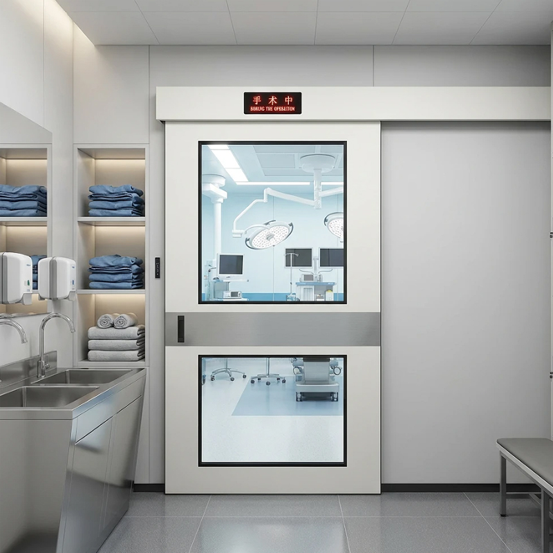 Hospital airtight glass clean room sliding door