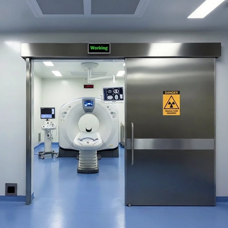 Hospital stainless steel lead lined automatic sliding door for x-ray room