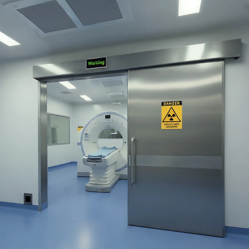Hospital stainless steel lead lined automatic sliding door for x-ray room