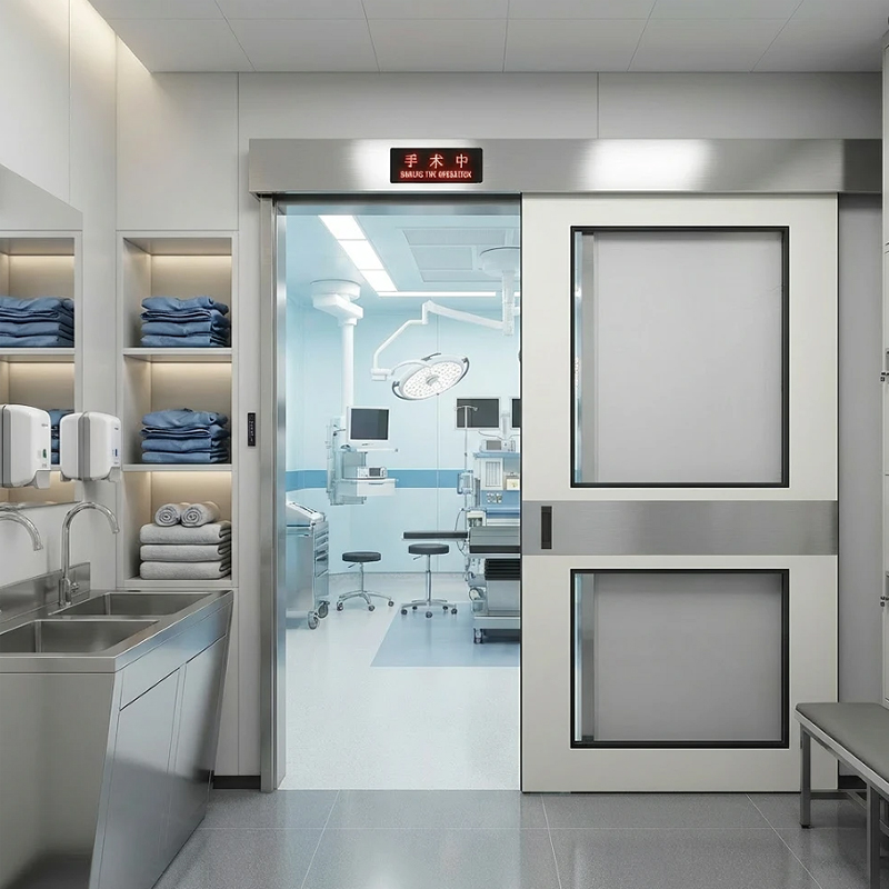 Hospital airtight glass clean room sliding door