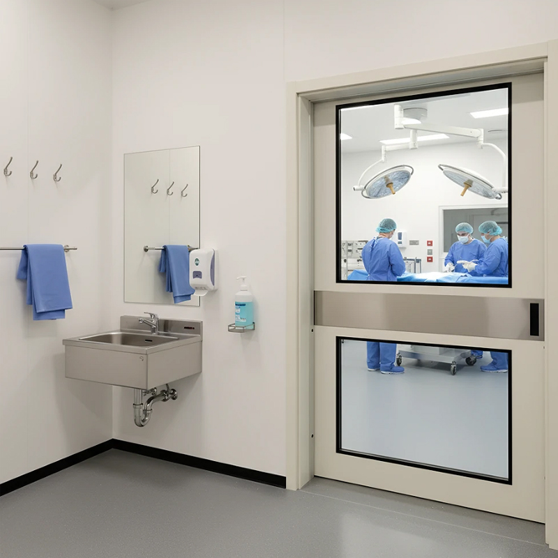 Hospital airtight glass clean room sliding door