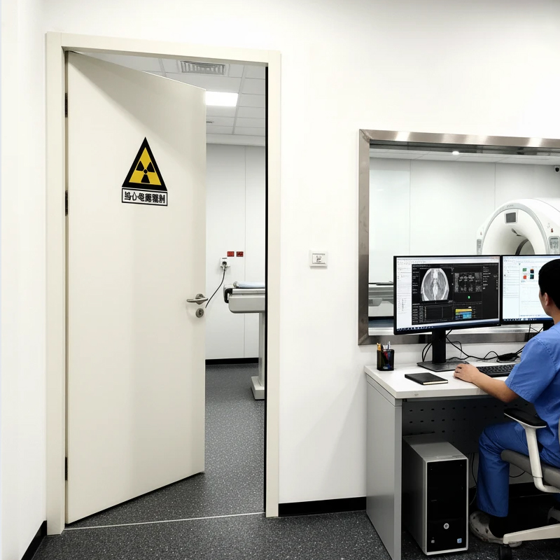 Hospital lead lined x ray shielding CT control room door