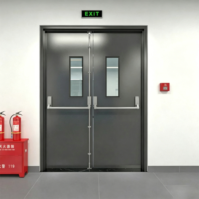 Emergency Egress Double Door With Push Bar