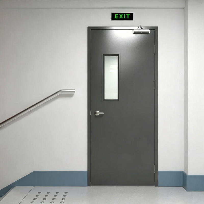 Steel Staircase Door With Push Bar