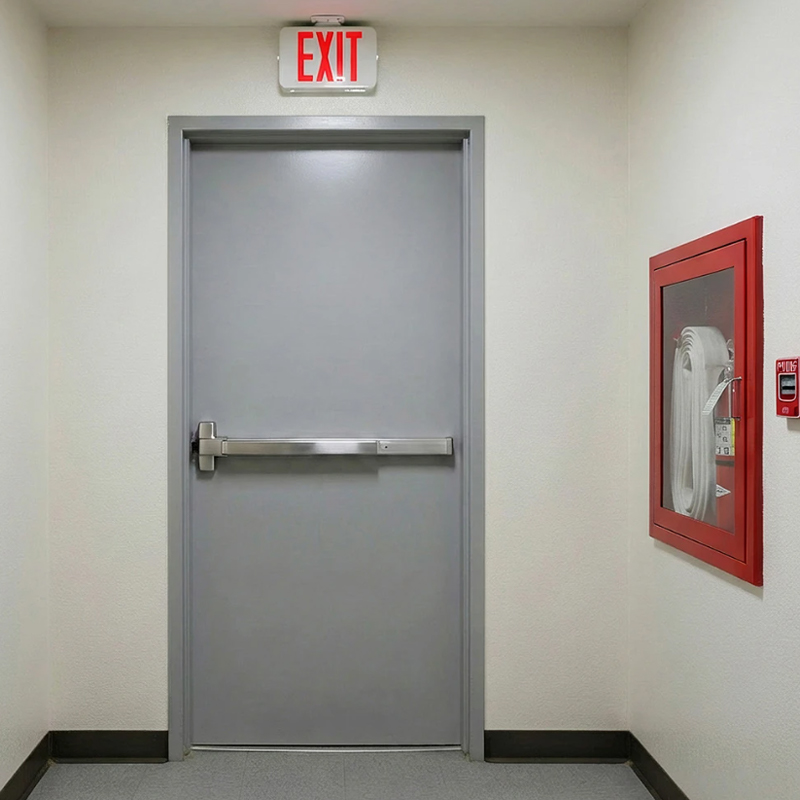 Commercial Steel Door With Push Bar