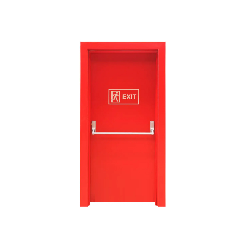 Steel Red Exit Door With Push Bar