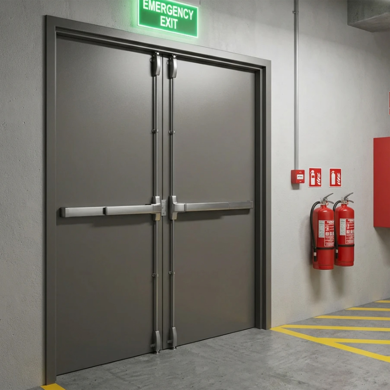 Steel Fire-Rated Double Emergency Exit Door