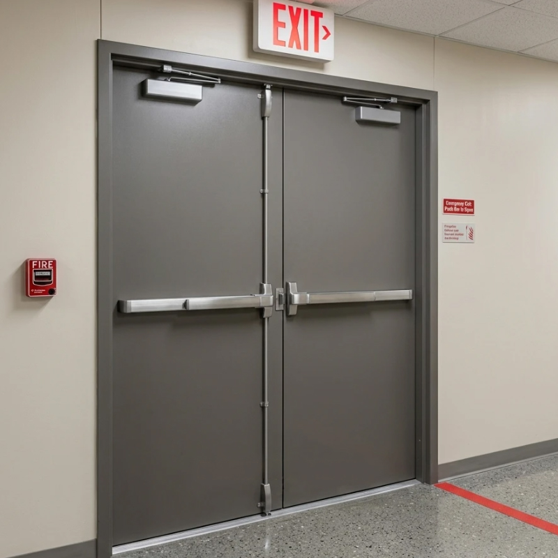 Steel Fire-Rated Double Emergency Exit Door