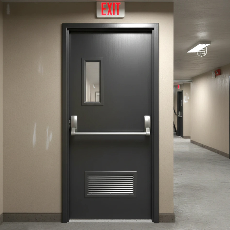 Fire-Resistant Exit Door With Vision Panel Fire-Resistant Exit Door With Vision Panel
