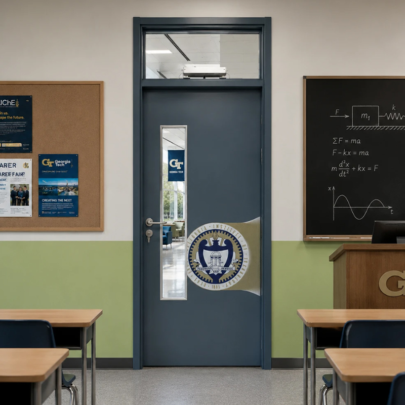 Steel Classroom Door With Transom Window