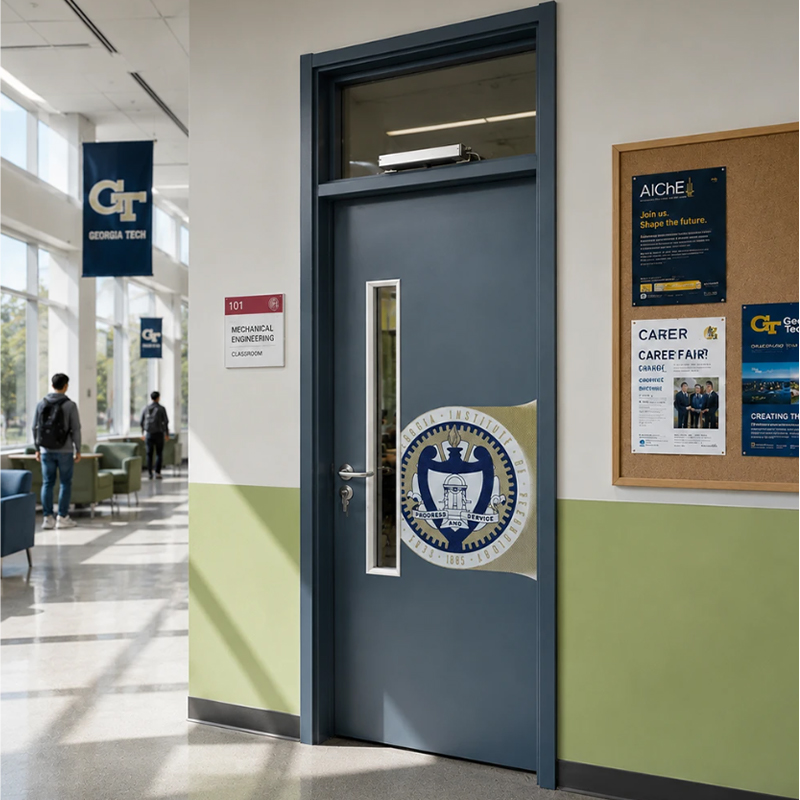 Steel Classroom Door With Transom Window