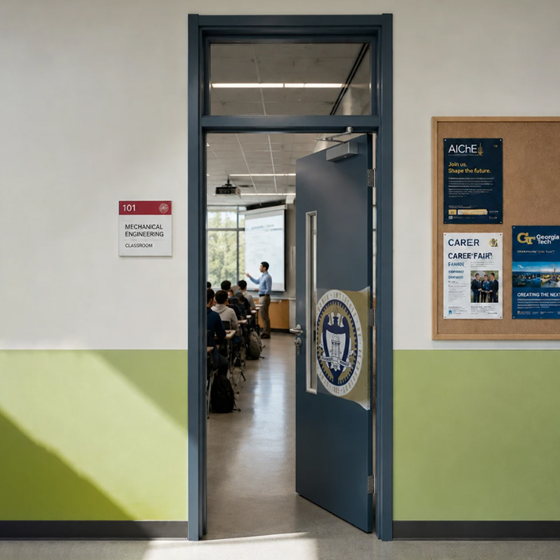 Steel Classroom Door With Transom Window